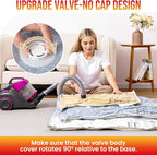 TAILI 10 Pack Vacuum Storage Bags, Jumbo Vacuum Seal Bags for Clothing (40x31 Inch), Space Saver for Bulky Bedding, Pillows, 