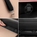Sanwom Universal Front Leather Car Seat Covers Pink 2 Pcs Luxury Seat Covers, Anti-Slip Waterproof Auto Driver Cushions Fit S