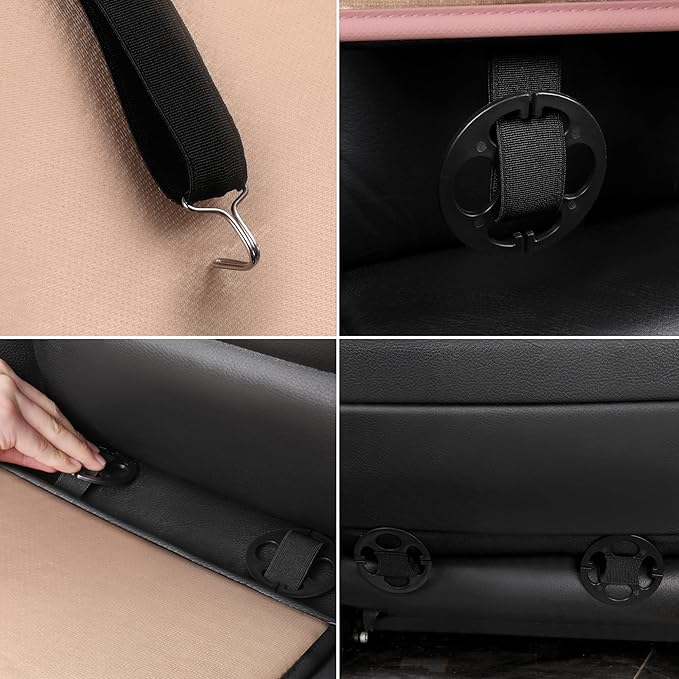 Sanwom Universal Front Leather Car Seat Covers Pink 2 Pcs Luxury Seat Covers, Anti-Slip Waterproof Auto Driver Cushions Fit S