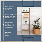 BARNWOODUSA Throw Blanket Ladder – Fully Assembled Reclaimed Wood – Rustic Decorative Ladder for Towels, Quilts, & More – Per
