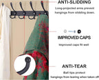 Dseap Coat Rack Wall Mounted - 5 Tri Hooks, Heavy Duty, Stainless Steel, Metal Coat Hook Rail for Coat Hat Towel Purse Robes 