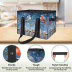 Reusable Grocery Bags Heavy Duty Shopping Bags Foldable Large Tote Bags with Long Handles & Hard Bottom