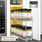 LYNK PROFESSIONAL® Pull Out Spice Organization for Cabinets - 4-3/8 inch Wide – Spice Rack for Inside Cabinets, Slide Out Spi
