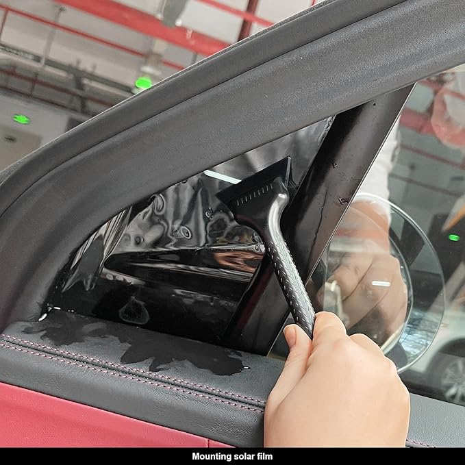 EHDIS Window Tint Tool Mini Quarter Window Squeegee Small Rubber Scraper Kit for Front Windows Rear Glass Shower Cleaning, Auto Car Glass Film Installation