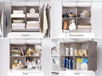 StorageWorks Hanging Closet Organizer with Metal Rod, 4-Section Closet Organizers and Storage, Collapsible Hanging Shelves fo