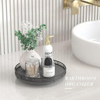 Nature Slate Lazy Susan Turntable for Table Top – 10” Round Slate Tray Organizer for Dining Table, Kitchen Countertop & Bar, 