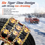 Tire Chains, Snow Chains, Anti-slip for Trucks Car SUV RV, Emergency Tire Chains, Tire Width 225-285 mm, Set of 6