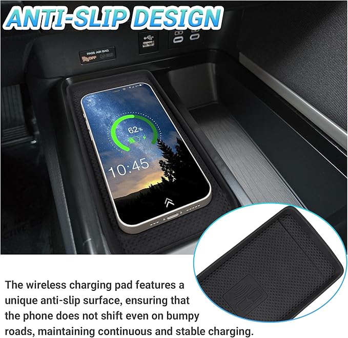 Center Console Organizer Compatible with 2025-2026 Toyota Camry Accessories, Armrest Storage Box Glove Organizer Tray Secondary Insert Charging Zone Anti-Slip Mat with Sunglasses