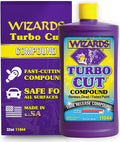 Wizards Turbo Cut Buffing Compound for Car Scratch Repair - 32 fl oz - Removes 1200-1500 Scratches - Rubbing Compound for Cars & Boats - Paint Restorer for Vehicles