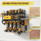 Power Tool Organizer Wall Mount - 200Lbs Load 3 Layers Storage Rack with 4 Drill Holders for Drills Cordless Tools. Heavy Dut