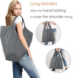 BeeGreen Grey Reusable Shopping Bags Wholesale Gray Reusable Grocery Bags Bulk Foldable-Machine Washable with Zipper Storage Pouch 20 Pieces