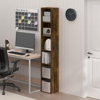 Furinno PASIR Book Shelf, 6-Tier Bookcase, Tall Standing Bookshelf, Open Storage Shelf, 9.4 x 12 x 71 Inches, for Home Office
