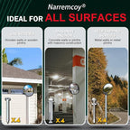 2 Pcs 12” Acrylic Convex Mirror - Adjustable Wide Angle View Security Traffic Mirror Indoor Outdoor, Wall Mounting Corner Blind Spot for Garage Warehouse, School, Store Safety and Office