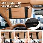 Molle Car Sun Visor Organizer, Tactical Car Sunshade Storage Pouch, Semi-Rigid MOLLE Panel with Zipper Storage Pouch & Glasses Clip, Fits Jeeps, Most Vehicles, SUVs, Trucks (Black)