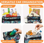 3 Gallons Car Trash Can with Lid, Bag Bin Hanging Waterproof Automotive Car Garbage Cans Leak Proof Vehicle Trash Can for Truck SUV,Colorful Leaves