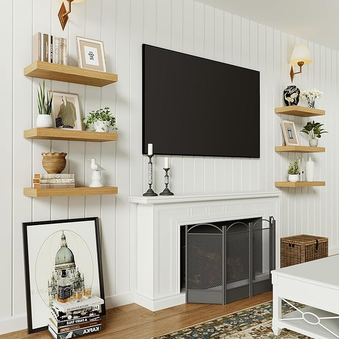 Vivelove Floating Shelves for Wall Mounted, 16 inchs Shelf for Small Bathroom, Bedroom, Living Room, Kitchen, Modern Home Dec