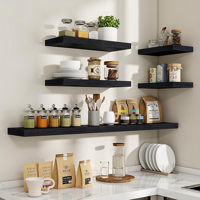 36 Inch Floating Shelves, 36"x9.25"x1.5" Inch Deep Floating Shelves for Wall, Wooden Shelves for Bathroom, Bedroom, Living Ro