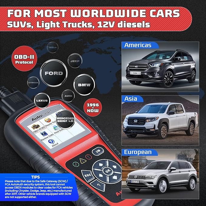 Autel AutoLink AL519 OBD2 Scanner Enhanced Mode 6 Car Diagnostic Tool Check Engine Code Reader CAN Scan Tool, Advanced Ver. of