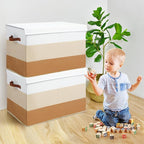 Mayniu Large Toy Box Chest with Divider, Sturdy Toy Storage Bin Organizer Baskets with Lid for Kids, Boys, Girls, Nursery, Li