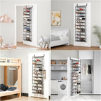 Whitmor 36 Pair Over The Door Shoe Organizer, 12 Tier Hanging Shoe Organizer, Heavy Duty Metal & Mesh Shoe Holder, Hanging Sh