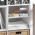 Furinno Cubicle Cube Insert, H-Shelf Cube Organizer, 2-Tier Shelf Accessory, Fits into Furinno Triple Thick Cubes, IKEA Kalla