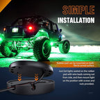 Nilight LED Rock Light Pods Waterproof Under Body Wheel Well Light Exterior Interior Lights for Car Truck Pickups ATV UTV SUV Motorcycle Boat, 4PCS Green
