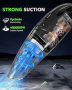 Handheld Vacuum Cordless, Rechargeable Car Vacuum Cleaner with Multiple Attachments, Portable Hand Held Vacuum Suction Power,