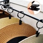 CAPHONT Hat Rack for Baseball Cap Organizer with 24 Hooks, Modern Metal Hats Storage Wall Mounted Caps Hanger for Closet Door