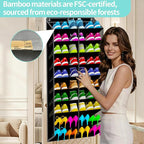 Heavy-Duty, over the door shoe organizer, Extra-Wide Large, shoe organizer, Holds 30 Pairs & Supports 100lbs, shoe rack, with