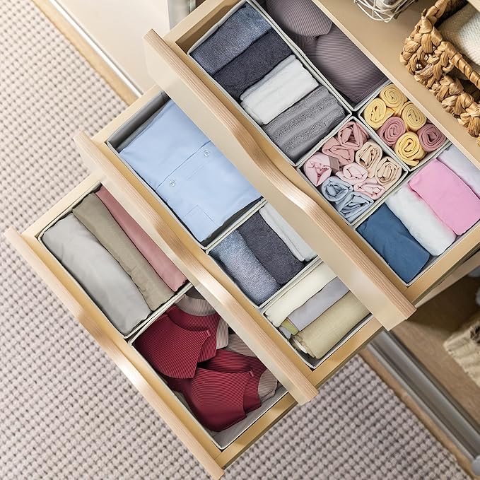 Kootek 16 Pack Drawer Organizer Clothes, Dresser Drawer Organizers for Clothing Fabric Foldable Closet Organizers and Storage