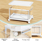 Kmiectse Clear Storage Bins with Lids - 4 Tier Plastic Bins with Wheels, Stackable Storage Bin, Closet Organizers Box for Bed