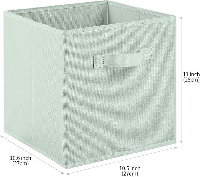 Stero Fabric Storage Bins 6 Pack Fun Colored Durable Storage Cubes with Fabric Handles Foldable Cube Baskets for Home, Kids R