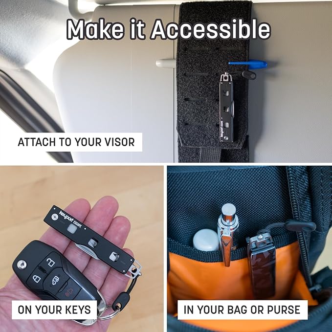 Compact Vehicle Emergency Multi-Tool - Rescue-Grade Tungsten-Carbide Glass Breaker & Seatbelt Cutter for Car Rescue and Roads