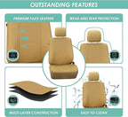 FH Group Three Row Car Seat Covers Deluxe Leatherette with 7 Seater, Airbag Compatible and Rear Split Bench– Universal Fit fo