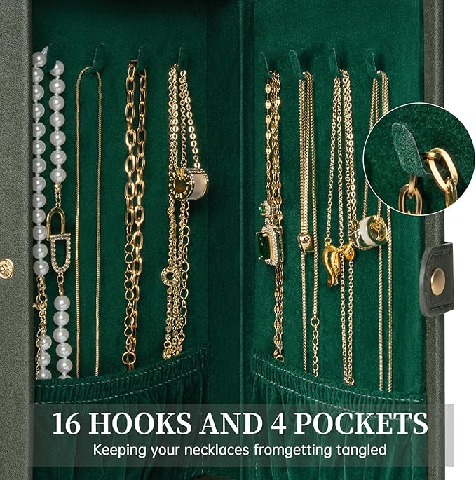 AKOZLIN Jewelry Box Organizer Functional Leather Jewelry Storage Case for Women Girls Ring Necklace Earring Bracelet Holder O