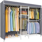 VIPEK Classic V6C Heavy Duty Covered Clothes Rack Portable Wardrobe Closet, 5 Tiers Wire Garment Rack White Metal Clothing Ra