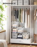 SONGMICS 6 Cube Storage Organizer, DIY Closet Shelf, Plastic Clothes Organizer, Modular Bookcase, 11.8 x 11.8 x 11.8 Inch Cub