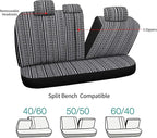 Pariitadin Baja Saddle Blanket Car Seat Covers Full Set with Seat Belt Pads, Washable Breathable Striped Woven Cloth Seat Cov