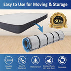 Storage Logic Foam Mattress Vacuum Bag with Blue Zipper, Mattress Storage Bag, Straps Included, Twin/Twin-XL