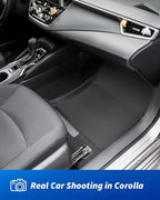 Car Floor Mats for Toyota Corolla 2020-2025 2026(Not for Hatchback or Cross), All-Weather XPE Accessories Custom Fit Carpet for Corolla 2026 2025 2024-2020 Gas Hybrid, Front Rear Cargo Black Liners