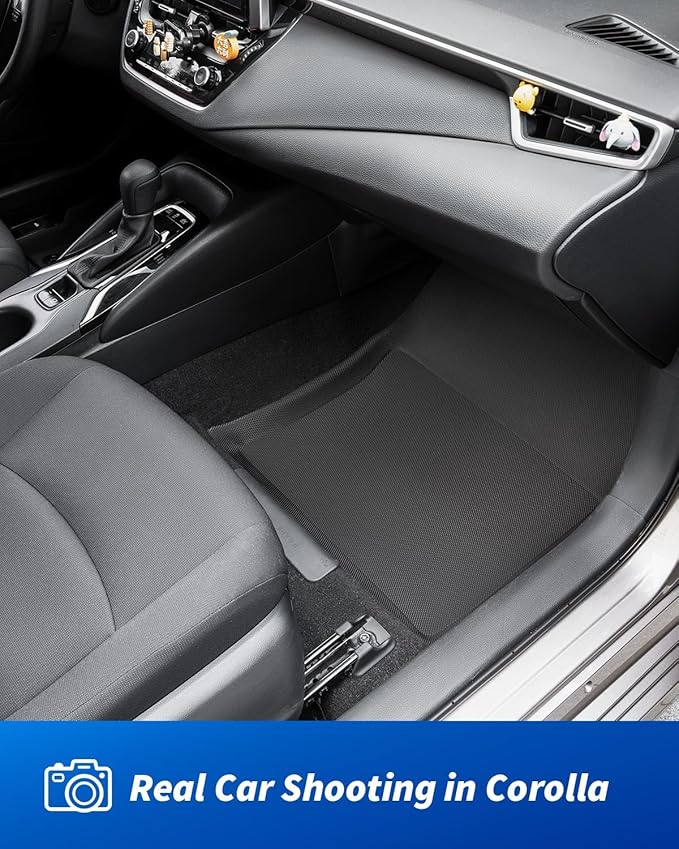 Car Floor Mats for Toyota Corolla 2020-2025 2026(Not for Hatchback or Cross), All-Weather XPE Accessories Custom Fit Carpet for Corolla 2026 2025 2024-2020 Gas Hybrid, Front Rear Cargo Black Liners