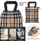 Car Trash Bag Large Hanging Can for Back of Seat, Cute Waterproof Car Garbage Bag for Vehicle, Travelling, Outdoor Luxury Plaid