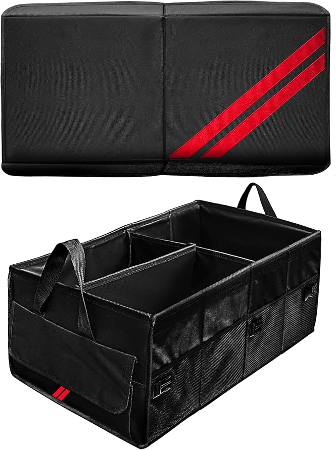 YOSRTER Car Trunk Organizer for Dodge Charger Durango Challenger Ram Collapsible Storage Box with Handle Foldable Lid Non