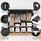 VTRIN Portable Closet for Hanging Clothes 67 Inch Wide Large Capacity Portable Wardrobe Closet with Cover, 4 Storage Shelves 