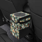 Halloween Wizard Owl Magic Car Trash Can with Lid Collapsible Reusable Waterproof Car Garage Bag,Automotive Garbage Can,Car Accessories Interior Car Organizer