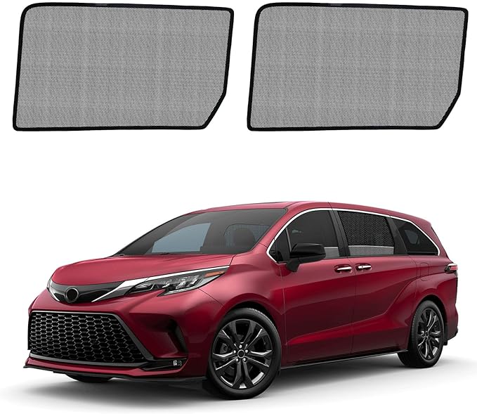 Sienna Specific Side Window Sun Shades, 2021-2025 Rear Vehicle Interior Shade for Baby Mesh Covers, Breathable, UV Protection and Heat Insulation (Sienna (2021-2025), Rear Side-2pcs)