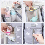 Orzbow 3-in-1 Hanging Diaper Caddy Organizer for Changing Table, Nursery Organization and Diaper Stacker for Crib Wall, Remov