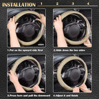 CAR PASS Line Rider Microfiber Leather Sporty Steering Wheel Cover Universal Fits for 95% Truck,SUV,Cars, Anti-Slip Safety Co