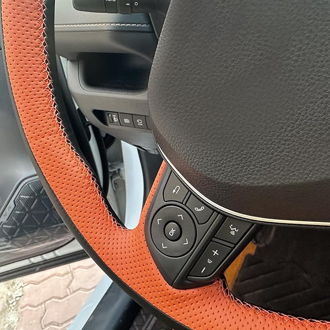 MEWANT Hand Sewn Steering Wheel Cover for Toyota Camry 2018-2019/Toyota Avalon 2019/Toyota Corolla 2019-2020/Toyota RAV4 2019 Steering Wheel Accessories