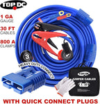 TOPDC Jumper Cables,1 Gauge 30 Feet 800A Booster Cables with UL-Listed Clamps, Heavy Duty Automotive Quick Connect Booster Cables for Car, SUV and Trucks with Carry Bag